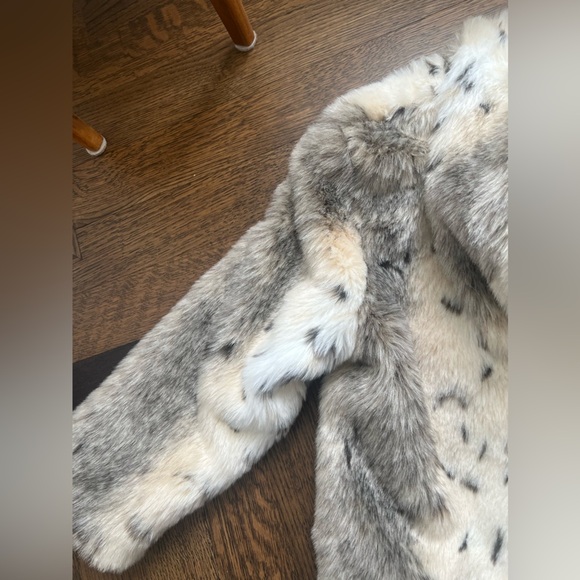 Vintage IZZI Kids Fuzzy Faux Fur Leopard Print Hooded Jacket SZ Small 7/8 Girls - Picture 15 of 16